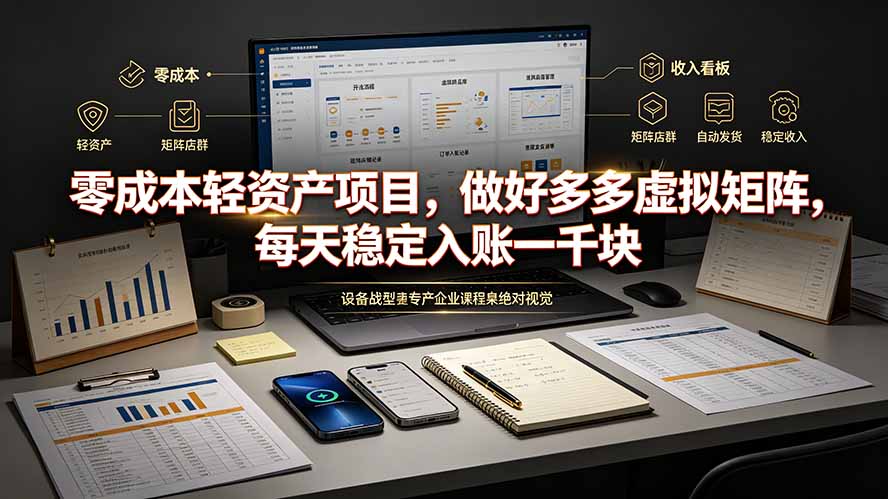 （19522期）零成本轻资产项目，做好多多虚拟矩阵，每天稳定入账一千块-赛德副业库