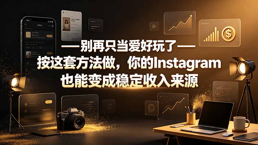 （19591期）别再只当爱好玩了——按这套方法做，你的Instagram也能变成稳定收入来源-赛德副业库