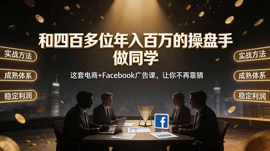 （19592期）和四百多位年入百万的操盘手做同学——这套电商+Facebook广告课，让你不再靠猜【原创双语字幕】-赛德副业库