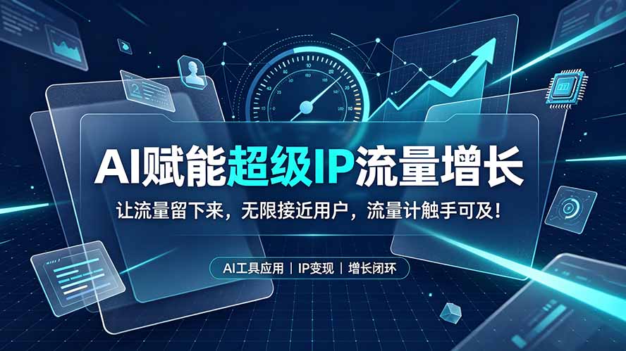(19453期)AI赋能超级IP流量增长:让流量留下来,无限接近用户,流量计触手可及!-赛德副业库