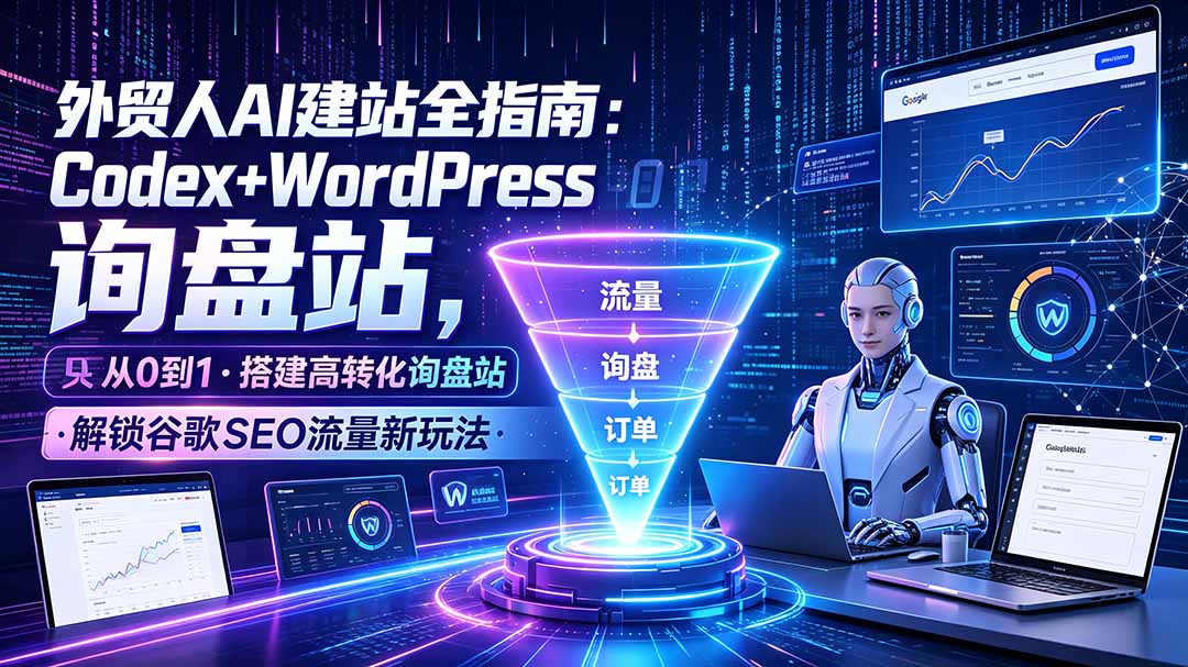 (19439期)外贸人AI建站全指南:Codex+WordPress从0到1·搭建高转化询盘站·解锁谷歌SEO流量新玩法-赛德副业库