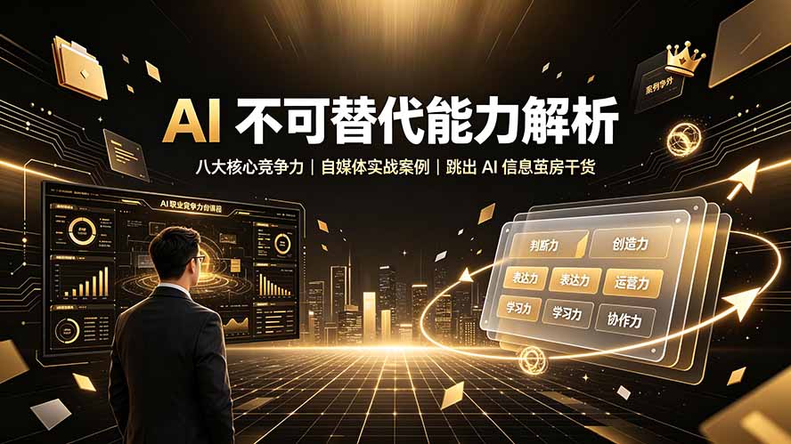 （19344期）付费文章：AI 不可替代能力解析▸八大核心竞争力｜自媒体实战案例｜跳出 AI 信息茧房干货-赛德副业库