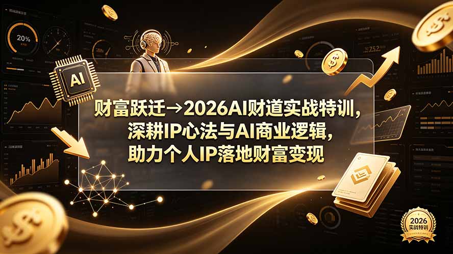 （19547期）财富跃迁→2026AI财道实战特训，深耕IP心法与AI商业逻辑，助力个人IP落地财富变现-赛德副业库