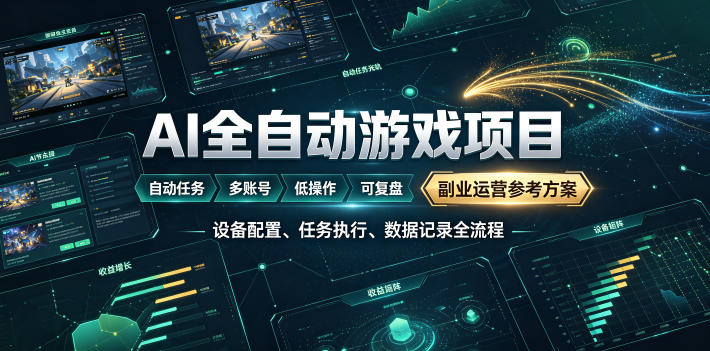 （19365期）AI全自动游戏躺賺副业：日入几百，稳定运行三年的项目！-赛德副业库