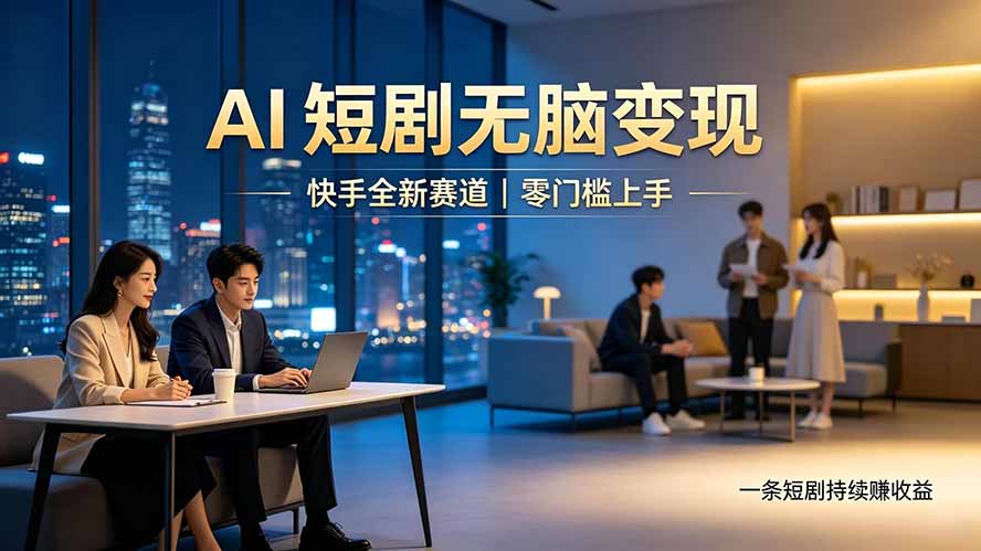 （19577期）别乱找副业了，快手 AI 短剧零门槛长久被动增收-赛德副业库