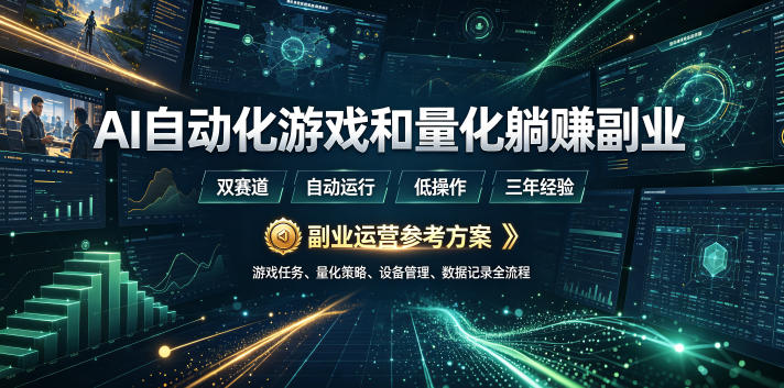 （19388期）AI全自动游戏和量化躺赚副业：日入几百，稳定运行三年的项目！-赛德副业库