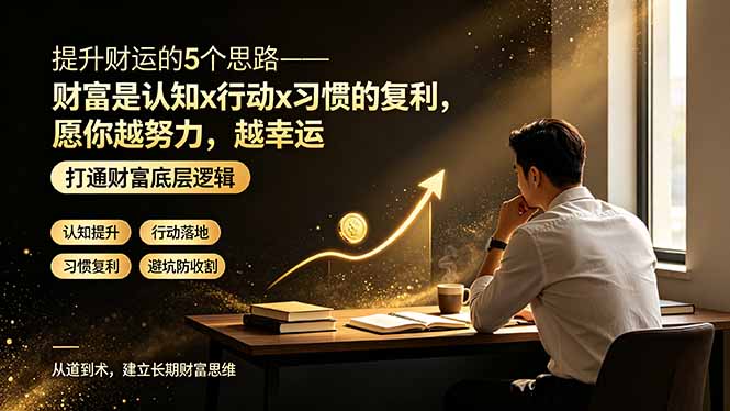 （19233期）付费文章：提升财运的5个思路——财富是认知x行动x习惯的复利，愿你越努力，越幸运-赛德副业库