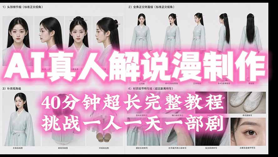 (19508期)2026AI真人解说漫剧制作40分钟超长完整教程:自动批量化制作,挑战一人一天一部剧!-赛德副业库