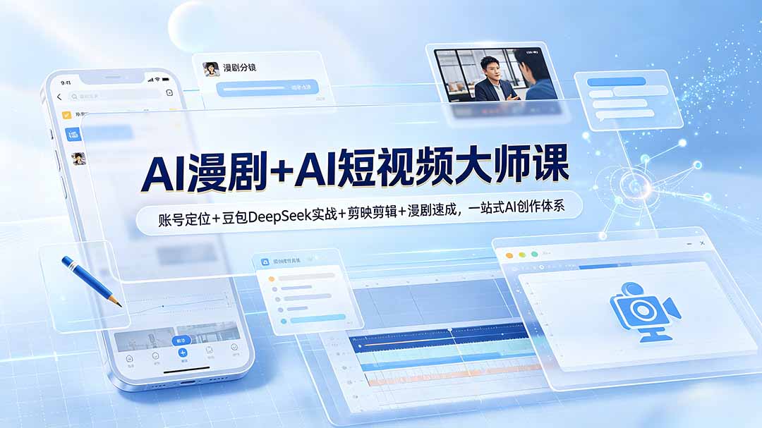 (19147期)AI漫剧+AI短视频大师课:账号定位+豆包DeepSeek实战+剪映剪辑+漫剧速成,一站式AI创作体系-赛德副业库
