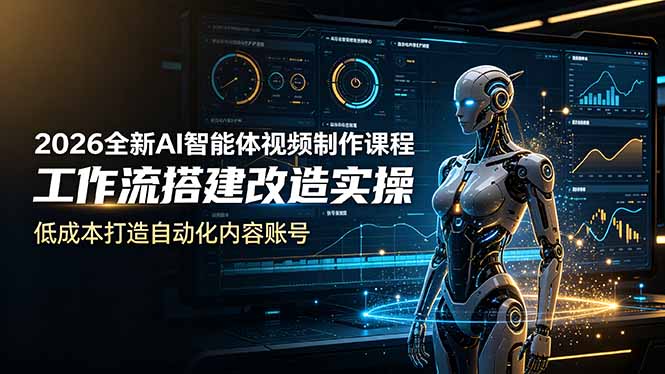 （19127期）2026全新AI Codex智能体视频制作课程，工作流搭建改造实操，低成本打造自动化内容账号-赛德副业库