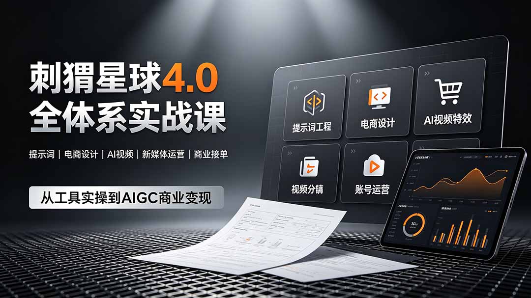 (19224期)刺猬星球4.0全体系实战课,覆盖提示词工程、电商设计、AI视频特效与新媒体运营,一站式掌握AIGC商业核心技能-赛德副业库