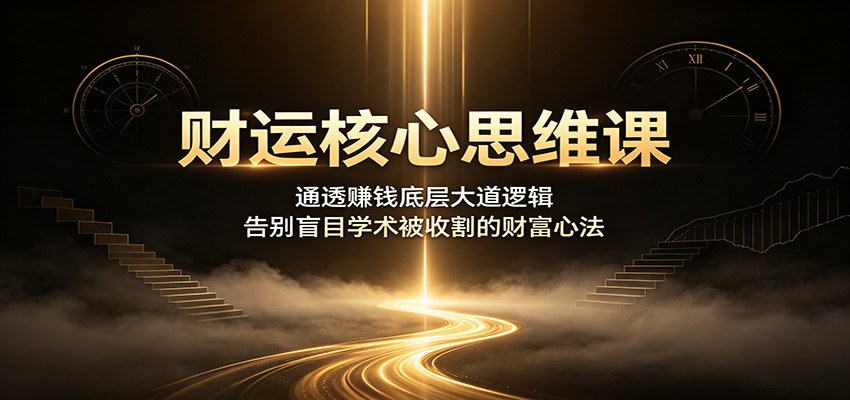 财运核心思维课:通透赚钱底层大道逻辑,告别盲目学术被收割的财富心法-赛德副业库