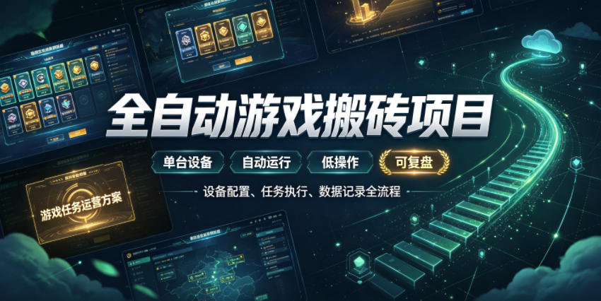 实现全自动游戏搬砖躺賺,每日稳定收益千元,近几年最稳,一台设备就能做!【揭秘】-赛德副业库
