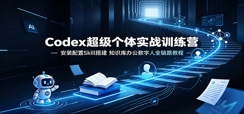 Codex超级个体实战训练营：安装配置Skill搭建，知识库办公数字人全链路教程-赛德副业库