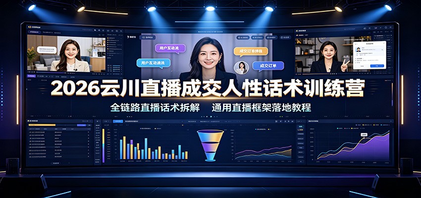 2026云川直播成交人性话术训练营:全链路直播话术拆解,通用直播框架落地教程-赛德副业库