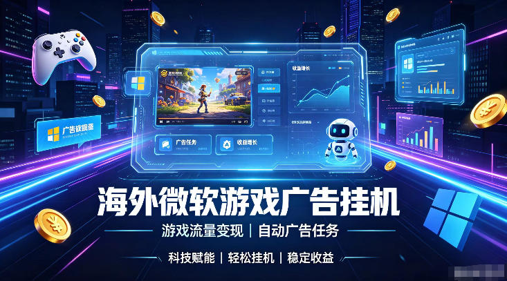 海外游戏广告自动挂G,轻资产海外副业风口,单设备稳定产出500+【揭秘】-赛德副业库