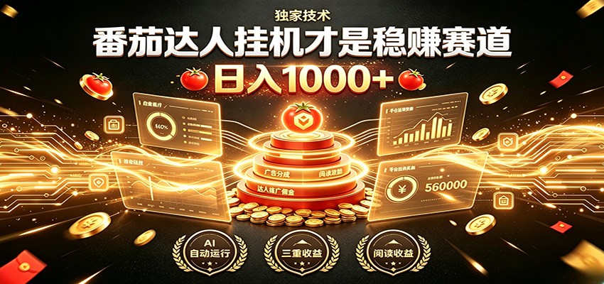 别再瞎找副业！番茄达人挂机才是稳赚赛道 日入1000+-赛德副业库