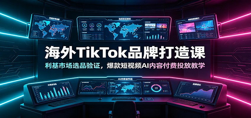 海外TikTok品牌打造课:利基市场选品验证,爆款短视频AI内容付费投放教学-赛德副业库