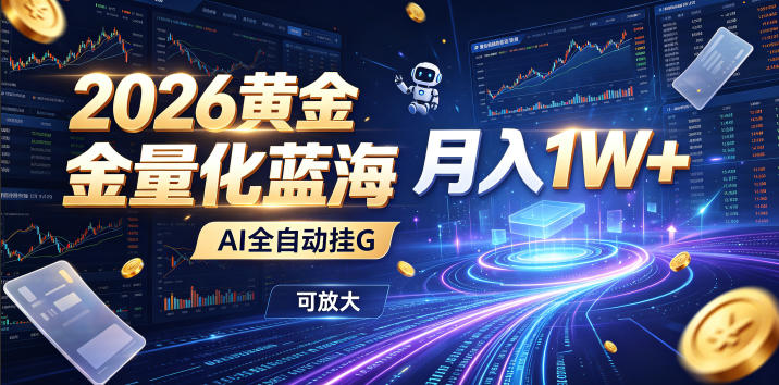 全新AI量化月入1W+，一台电脑全天挂机运行，不用盯不用操作，懒人专属副业！-赛德副业库