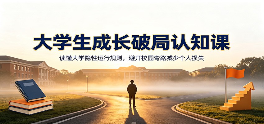 大学生成长破局认知课：读懂大学隐性运行规则，避开校园弯路减少个人损失-赛德副业库