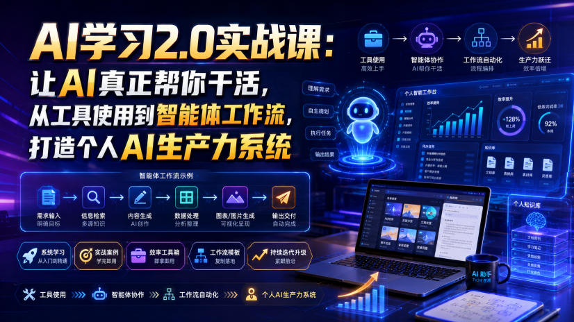 AI学习2.0实战课：让AI真正帮你干活，从工具使用到智能体工作流，打造个人AI生产力系统-赛德副业库