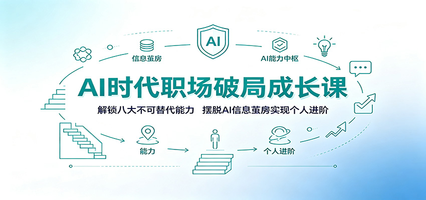 AI时代职场破局成长课:解锁八大不可替代能力,摆脱AI信息茧房实现个人进阶-赛德副业库