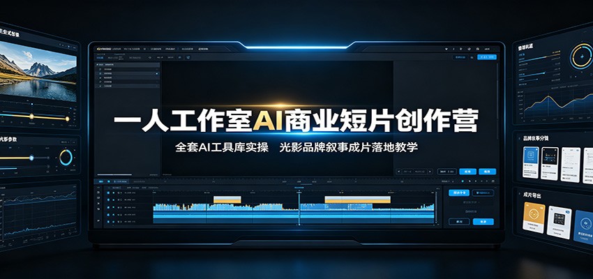 一人工作室AI商业短片创作营:全套AI工具库实操,光影品牌叙事成片落地教学-赛德副业库