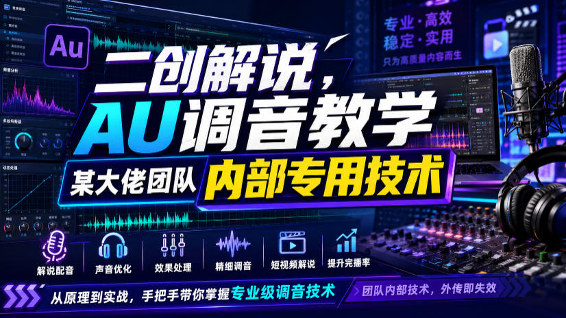 二创解说AU调音教学，某大佬团队内部专用技术-赛德副业库