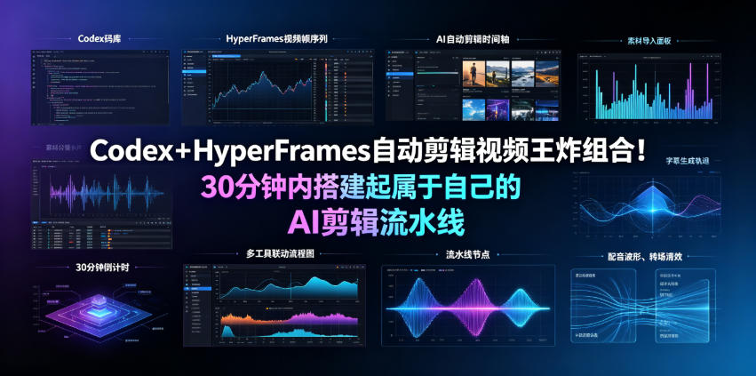 Codex+HyperFrames自动剪辑视频王炸组合!30分钟内搭建起属于自己的AI剪辑流水线(完整版实操教程手册)-赛德副业库