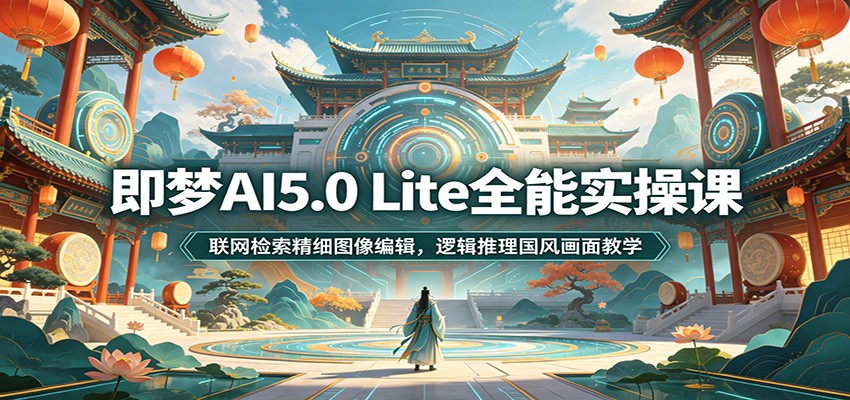 即梦AI5.0 Lite全能实操课:联网检索精细图像编辑,逻辑推理国风画面教学-赛德副业库