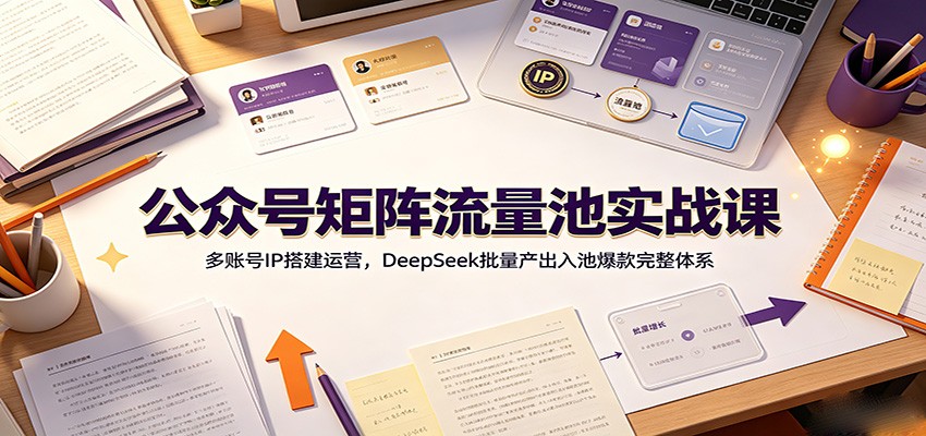 公众号矩阵流量池实战课:多账号IP搭建运营,DeepSeek批量产出入池爆款完整体系-赛德副业库