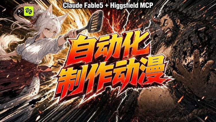 AI自动化动漫制作!Claude Fable 5接入Higgsfield MCP,直接生成完整创意内容-赛德副业库