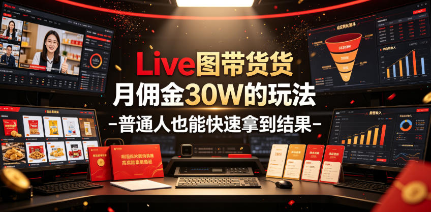 Live图带货月佣金30W的玩法-普通人也能快速拿到结果-赛德副业库