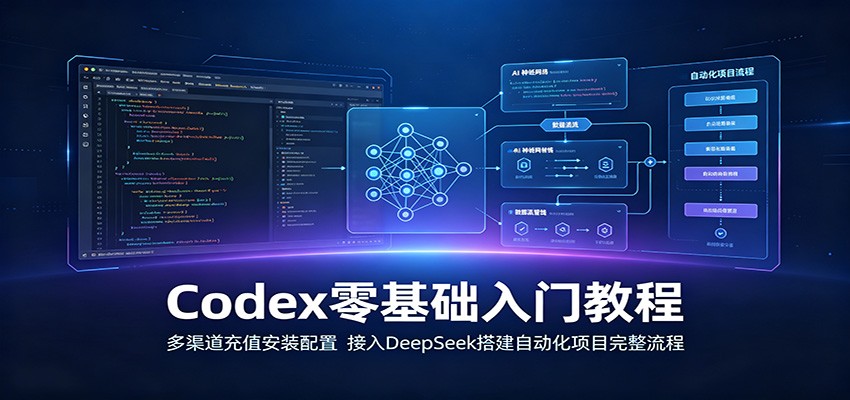 Codex零基础入门教程:多渠道充值安装配置,接入DeepSeek搭建自动化项目完整流程-赛德副业库