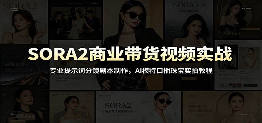 SORA2商业带货视频实战:专业提示词分镜剧本制作,AI模特口播珠宝实拍教程-赛德副业库