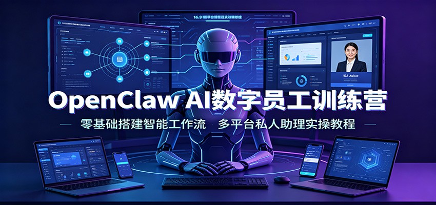 OpenClaw AI数字员工训练营:零基础搭建智能工作流,多平台私人助理实操教程-赛德副业库