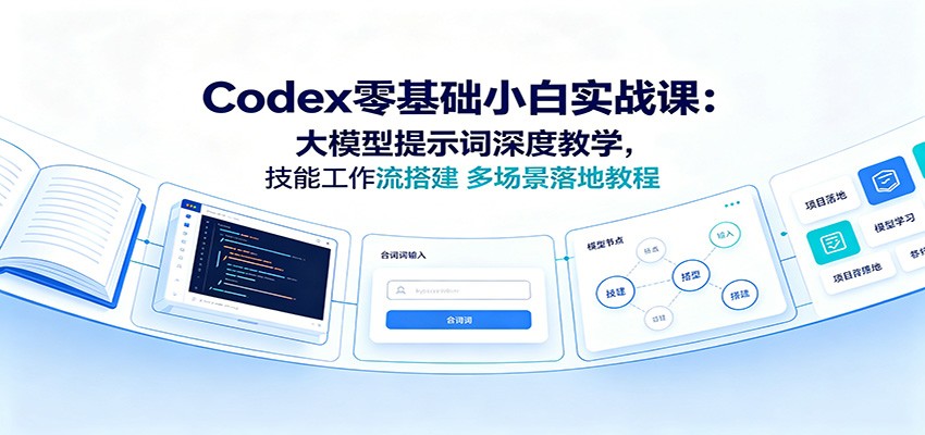 Codex零基础小白实战课:大模型提示词深度教学,技能工作流搭建多场景落地教程-赛德副业库