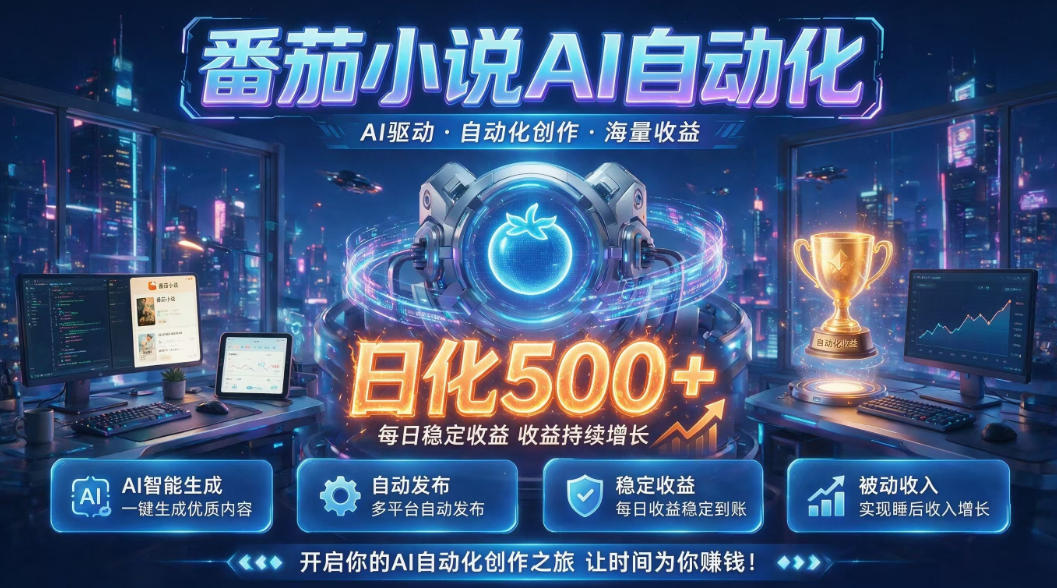 小白可做番茄AI,居家轻创业,每日稳赚500➕,普通人低门槛轻松线上增收【揭秘】-赛德副业库