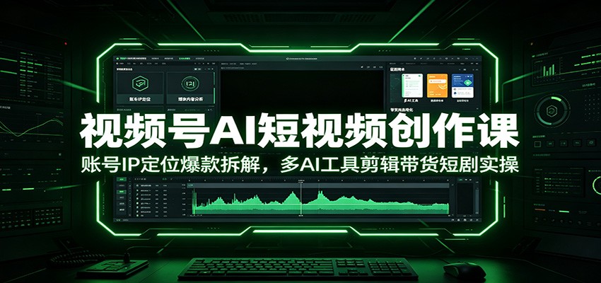 视频号AI短视频创作课:账号IP定位爆款拆解,多AI工具剪辑带货短剧实操-赛德副业库