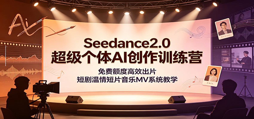 Seedance2.0超级个体AI创作训练营：免费额度高效出片，短剧温情短片音乐MV系统教学-赛德副业库