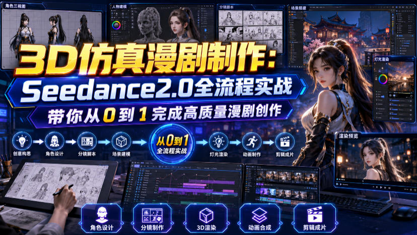 3D仿真漫剧制作：Seedance2.0全流程实战，带你从0到1完成高质量漫剧创作-赛德副业库