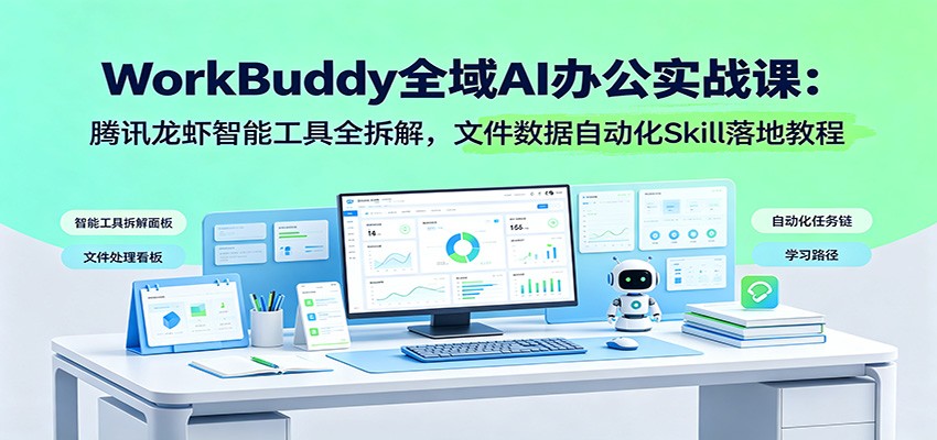WorkBuddy全域AI办公实战课:腾讯龙虾智能工具全拆解,文件数据自动化Skill落地教程-赛德副业库
