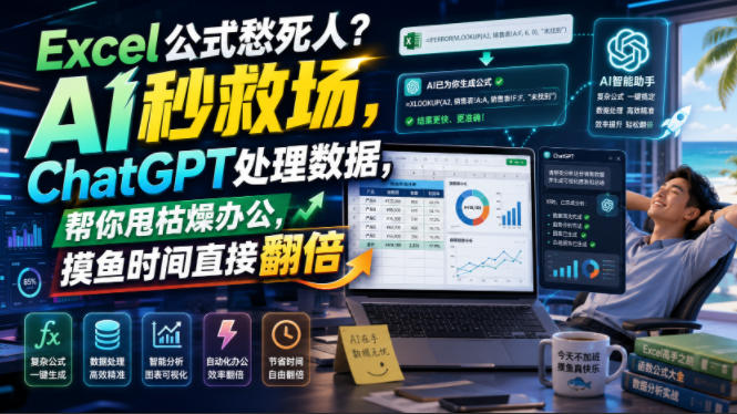 Excel公式愁死人？AI秒救场，ChatGPT处理数据，帮你甩枯燥办公，摸鱼时间直接翻倍【原创双语字幕】-赛德副业库
