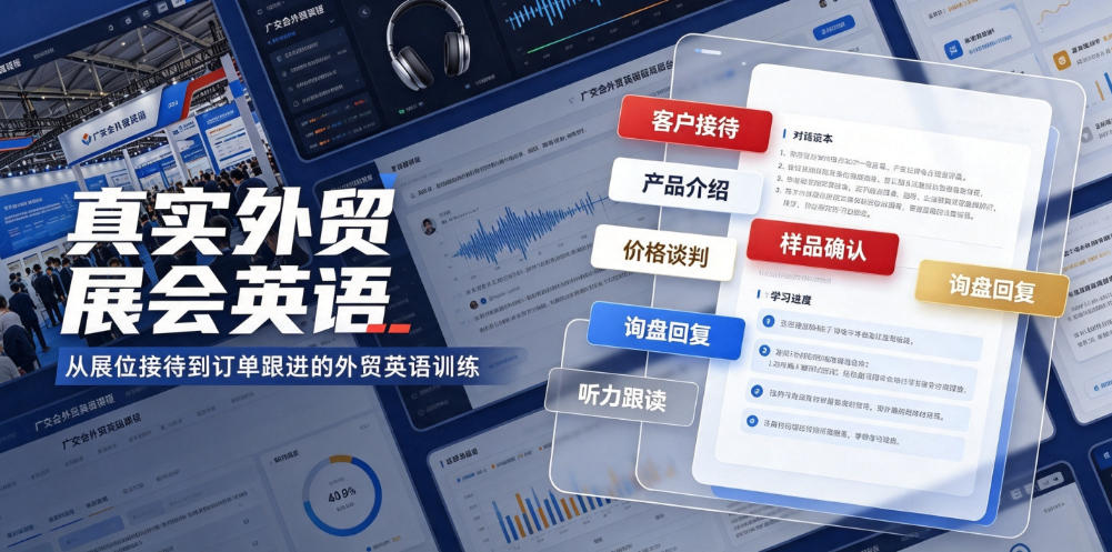 真实外贸展会英语，广交会外贸口语听力突击课程【音频】-赛德副业库
