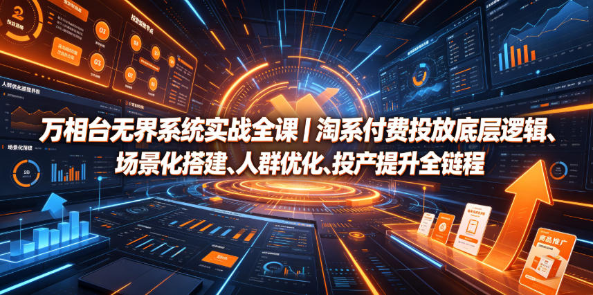 万相台无界系统实战全课|淘系付费投放底层逻辑、场景化搭建、人群优化、投产提升全链路运营教程-赛德副业库