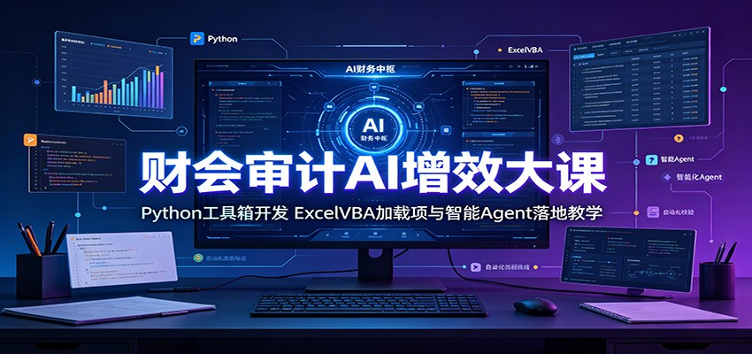 财会审计AI增效大课:Python工具箱开发,ExcelVBA加载项与智能Agent落地教学-赛德副业库