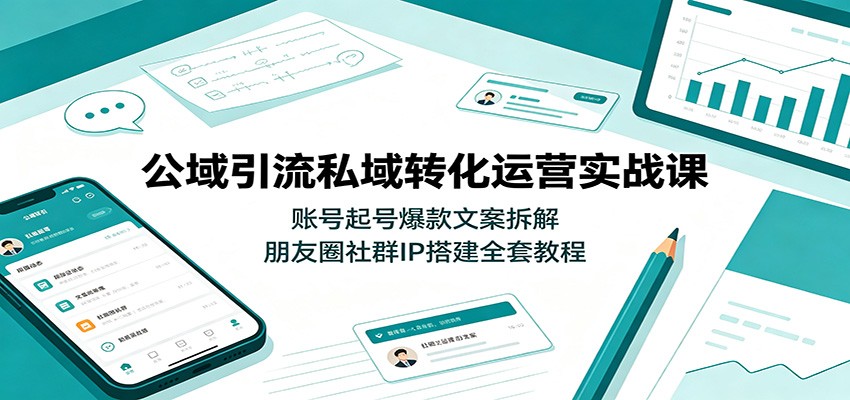 公域引流私域转化运营实战课:账号起号爆款文案拆解,朋友圈社群IP搭建全套教程-赛德副业库