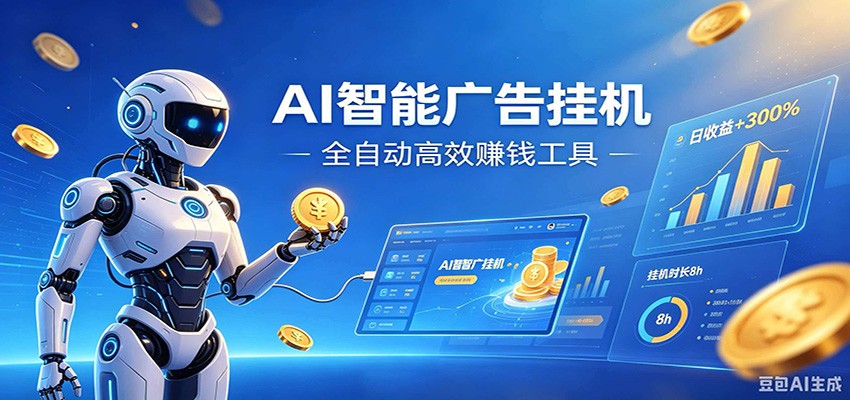 AI智能广告挂机，小白轻松上手，在家自动赚收益-赛德副业库