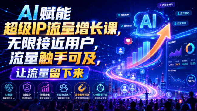 AI赋能超级IP流量增长课,无限接近用户,流量触手可及,让流量留下来-赛德副业库