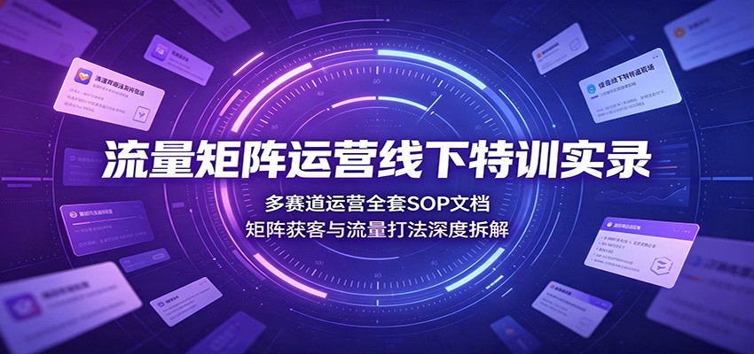 流量矩阵运营线下特训实录：多赛道运营全套SOP文档，矩阵获客与流量打法深度拆解-赛德副业库